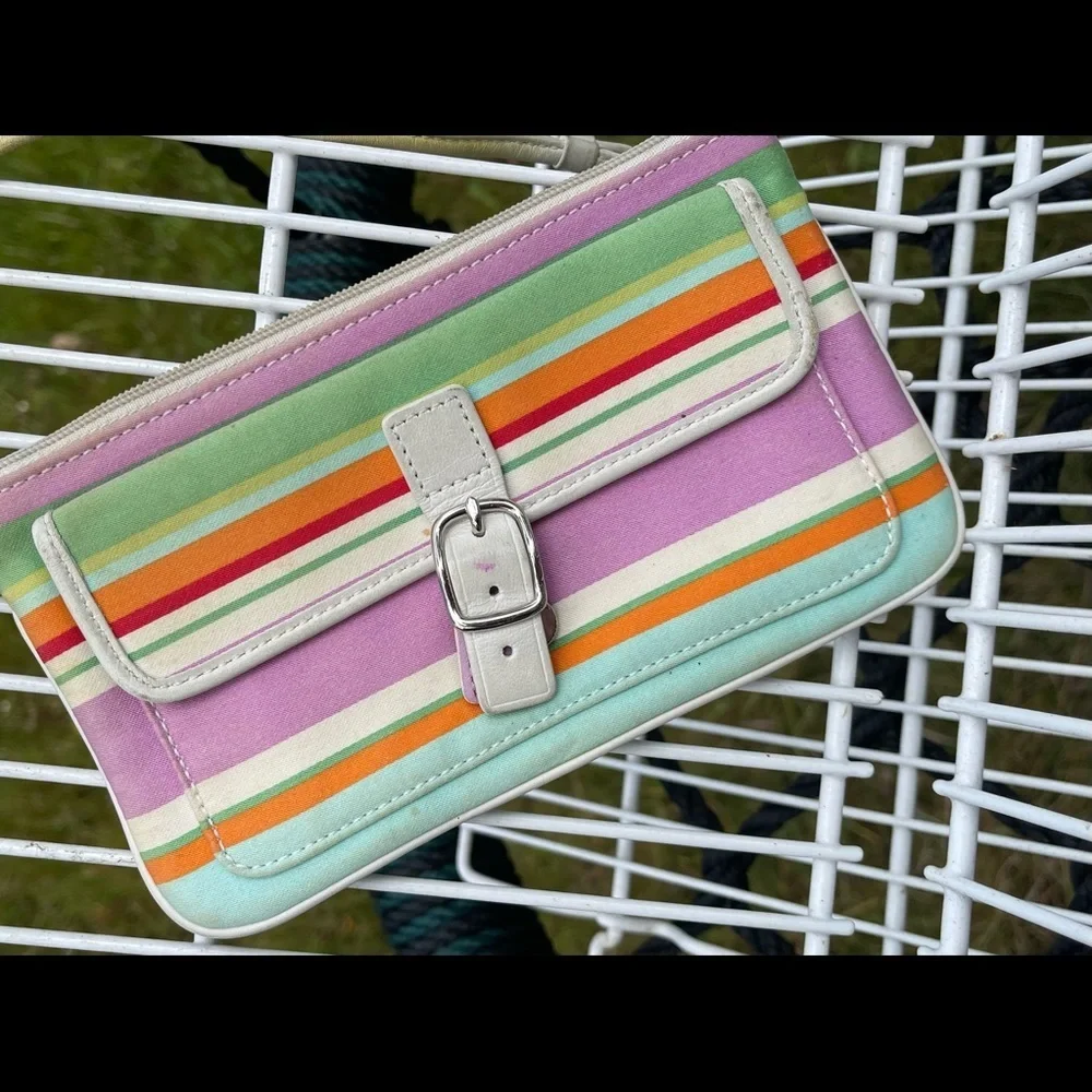 Coach Hampton multi colored wristlet